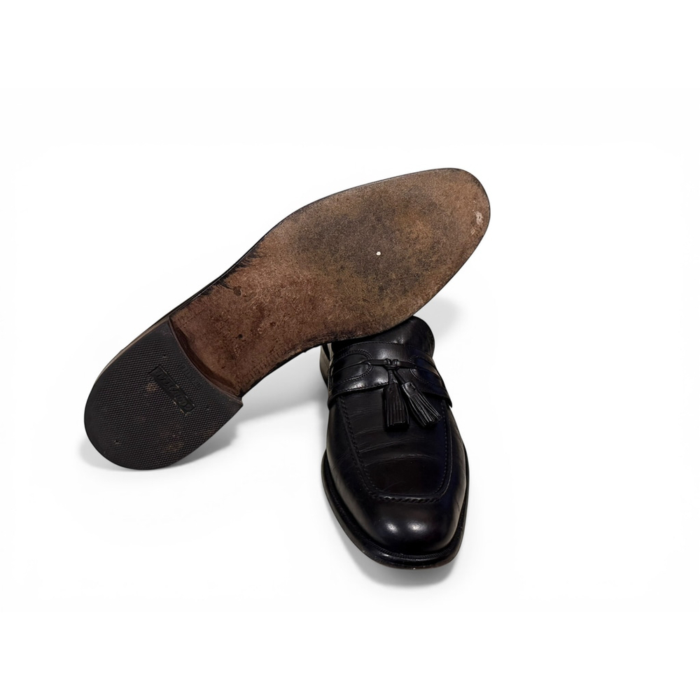 Johnston & Murphy Men's Dura-Heel Tassel Loafer Black Leather Dress Shoes Sz 11 - Picture 6 of 10